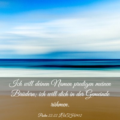 Picture 03 - Psalm 22:22 LUTH1912 - Ich will deinen Namen predigen meinen Brüdern; - Bible Verse Picture