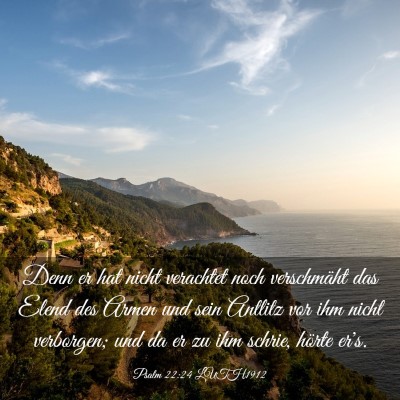 Picture 03 - Psalm 22:24 LUTH1912 - Denn er hat nicht verachtet noch verschmäht das - Bible Verse Picture