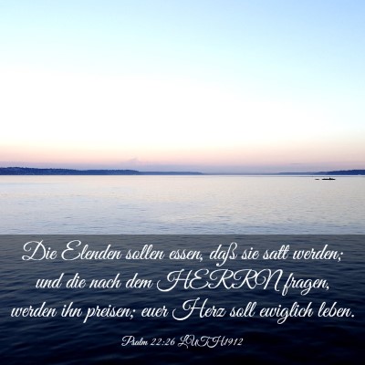Picture 03 - Psalm 22:26 LUTH1912 - Die Elenden sollen essen, daß sie satt werden; - Bible Verse Picture