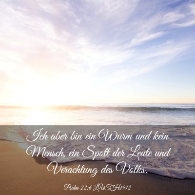 Picture 03 - Psalm 22:6 LUTH1912 - Ich aber bin ein Wurm und kein Mensch, ein Spott - Bible Verse Picture