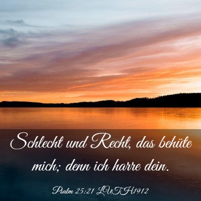 Picture 03 - Psalm 25:21 LUTH1912 - Schlecht und Recht, das behüte mich; denn ich - Bible Verse Picture