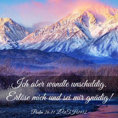Picture 03 - Psalm 26:11 LUTH1912 - Ich aber wandle unschuldig. Erlöse mich und sei - Bible Verse Picture
