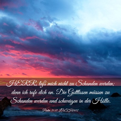Picture 03 - Psalm 31:17 LUTH1912 - HERR, laß mich nicht zu Schanden werden; denn - Bible Verse Picture