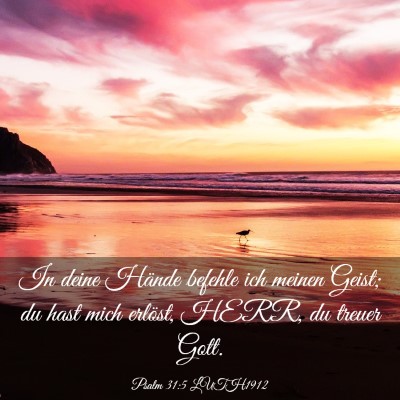 Picture 03 - Psalm 31:5 LUTH1912 - In deine Hände befehle ich meinen Geist; du hast - Bible Verse Picture
