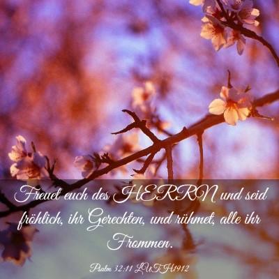 Picture 03 - Psalm 32:11 LUTH1912 - Freuet euch des HERRN und seid fröhlich, ihr - Bible Verse Picture