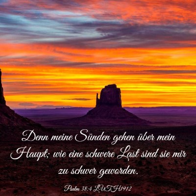 Picture 03 - Psalm 38:4 LUTH1912 - Denn meine Sünden gehen über mein Haupt; wie - Bible Verse Picture