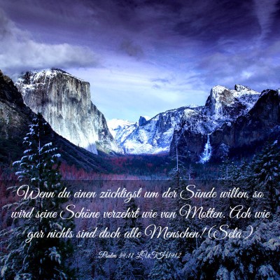 Picture 03 - Psalm 39:11 LUTH1912 - Wenn du einen züchtigst um der Sünde willen, so - Bible Verse Picture