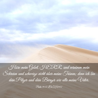 Picture 03 - Psalm 39:12 LUTH1912 - Höre mein Gebet, HERR, und vernimm mein Schreien - Bible Verse Picture
