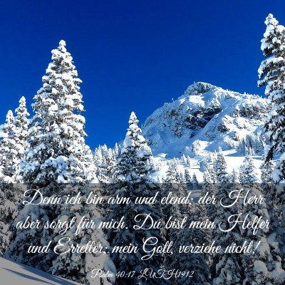 Picture 03 - Psalm 40:17 LUTH1912 - Denn ich bin arm und elend; der Herr aber sorgt - Bible Verse Picture