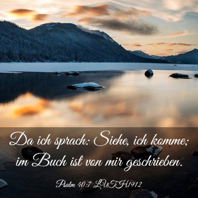 Picture 03 - Psalm 40:7 LUTH1912 - Da ich sprach: Siehe, ich komme; im Buch ist von - Bible Verse Picture