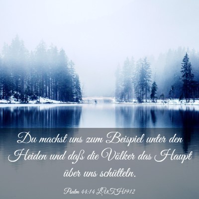Picture 03 - Psalm 44:14 LUTH1912 - Du machst uns zum Beispiel unter den Heiden und - Bible Verse Picture