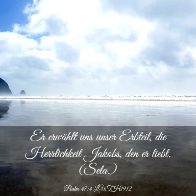 Picture 03 - Psalm 47:4 LUTH1912 - Er erwählt uns unser Erbteil, die Herrlichkeit - Bible Verse Picture