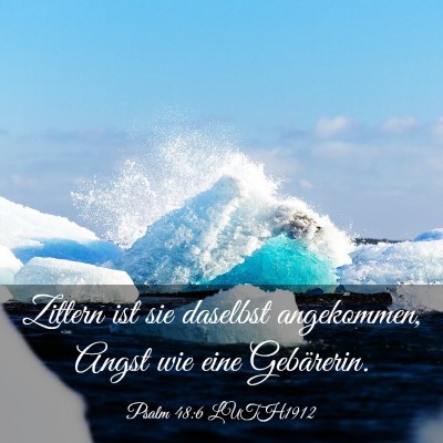 Picture 03 - Psalm 48:6 LUTH1912 - Zittern ist sie daselbst angekommen, Angst wie - Bible Verse Picture
