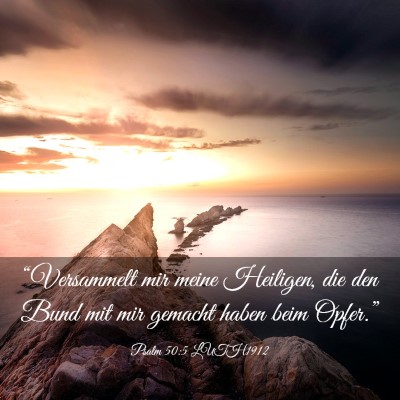 Picture 03 - Psalm 50:5 LUTH1912 - “Versammelt mir meine Heiligen, die den Bund - Bible Verse Picture