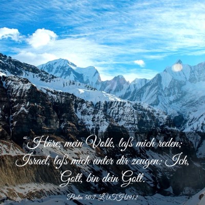 Picture 03 - Psalm 50:7 LUTH1912 - “Höre, mein Volk, laß mich reden; Israel, - Bible Verse Picture