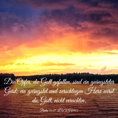 Picture 03 - Psalm 51:17 LUTH1912 - Die Opfer, die Gott gefallen, sind ein - Bible Verse Picture