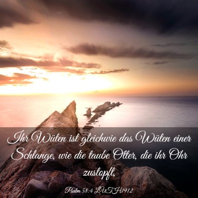 Picture 03 - Psalm 58:4 LUTH1912 - Ihr Wüten ist gleichwie das Wüten einer - Bible Verse Picture