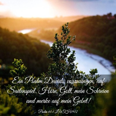 Picture 03 - Psalm 61:1 LUTH1912 - Ein Psalm Davids, vorzusingen, auf Saitenspiel. - Bible Verse Picture