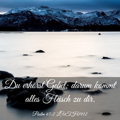 Picture 03 - Psalm 65:2 LUTH1912 - Du erhörst Gebet; darum kommt alles Fleisch zu - Bible Verse Picture