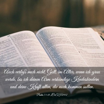 Picture 03 - Psalm 71:18 LUTH1912 - Auch verlaß mich nicht, Gott, im Alter, wenn ich - Bible Verse Picture
