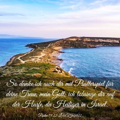 Picture 03 - Psalm 71:22 LUTH1912 - So danke ich auch dir mit Psalterspiel für deine - Bible Verse Picture