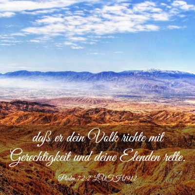 Picture 03 - Psalm 72:2 LUTH1912 - daß er dein Volk richte mit Gerechtigkeit und - Bible Verse Picture