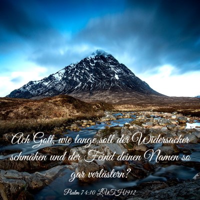 Picture 03 - Psalm 74:10 LUTH1912 - Ach Gott, wie lange soll der Widersacher - Bible Verse Picture