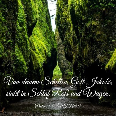 Picture 03 - Psalm 76:6 LUTH1912 - Von deinem Schelten, Gott Jakobs, sinkt in Schlaf - Bible Verse Picture