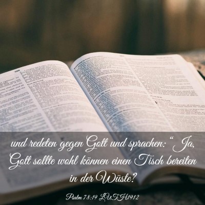 Picture 03 - Psalm 78:19 LUTH1912 - und redeten gegen Gott und sprachen: “Ja, Gott - Bible Verse Picture