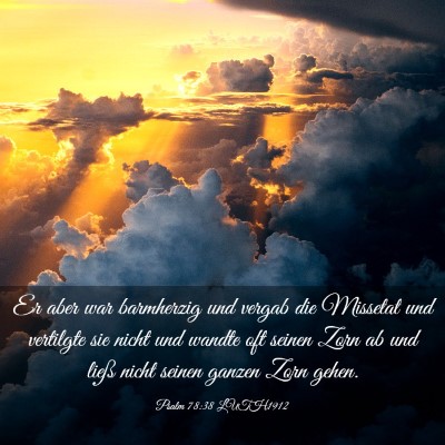 Picture 03 - Psalm 78:38 LUTH1912 - Er aber war barmherzig und vergab die Missetat - Bible Verse Picture