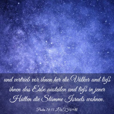 Picture 03 - Psalm 78:55 LUTH1912 - und vertrieb vor ihnen her die Völker und ließ - Bible Verse Picture