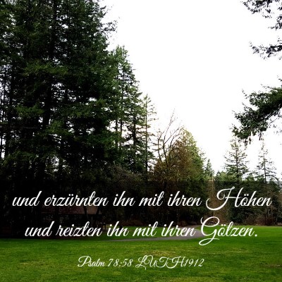 Picture 03 - Psalm 78:58 LUTH1912 - und erzürnten ihn mit ihren Höhen und reizten - Bible Verse Picture