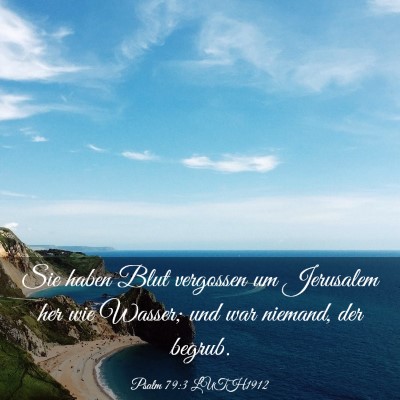 Picture 03 - Psalm 79:3 LUTH1912 - Sie haben Blut vergossen um Jerusalem her wie - Bible Verse Picture