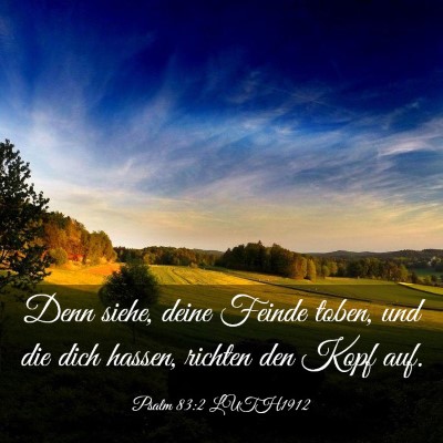 Picture 03 - Psalm 83:2 LUTH1912 - Denn siehe, deine Feinde toben, und die dich - Bible Verse Picture