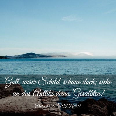 Picture 03 - Psalm 84:9 LUTH1912 - Gott, unser Schild, schaue doch; siehe an das - Bible Verse Picture