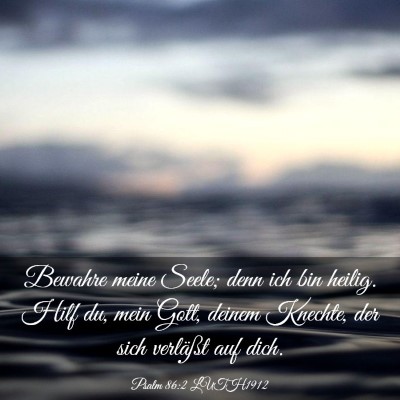 Picture 03 - Psalm 86:2 LUTH1912 - Bewahre meine Seele; denn ich bin heilig. Hilf - Bible Verse Picture