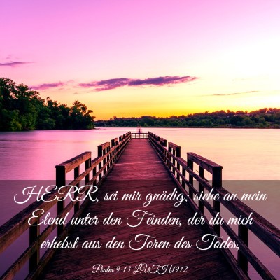 Picture 03 - Psalm 9:13 LUTH1912 - HERR, sei mir gnädig; siehe an mein Elend unter - Bible Verse Picture