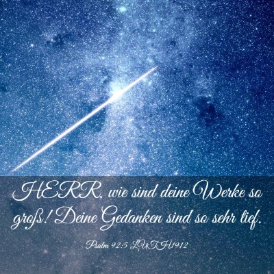 Picture 03 - Psalm 92:5 LUTH1912 - HERR, wie sind deine Werke so groß! Deine - Bible Verse Picture