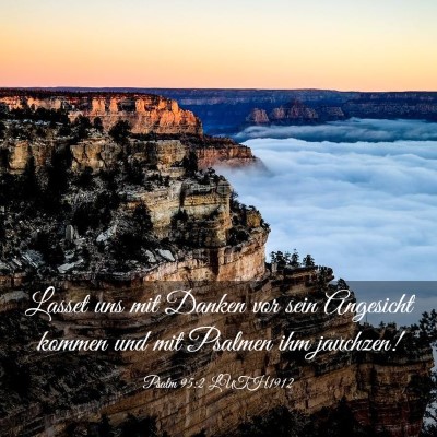 Picture 03 - Psalm 95:2 LUTH1912 - Lasset uns mit Danken vor sein Angesicht kommen - Bible Verse Picture