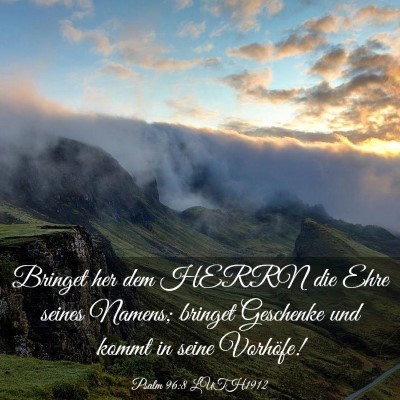 Picture 03 - Psalm 96:8 LUTH1912 - Bringet her dem HERRN die Ehre seines Namens; - Bible Verse Picture