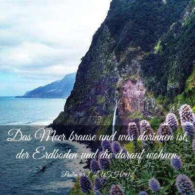 Picture 03 - Psalm 98:7 LUTH1912 - Das Meer brause und was darinnen ist, der - Bible Verse Picture