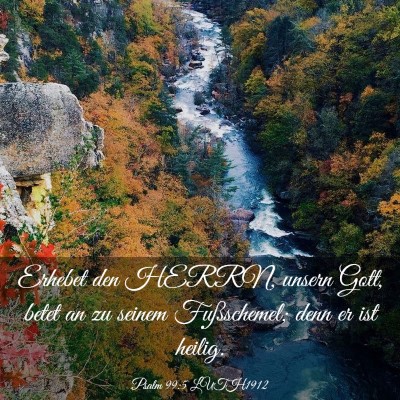 Picture 03 - Psalm 99:5 LUTH1912 - Erhebet den HERRN, unsern Gott, betet an zu - Bible Verse Picture