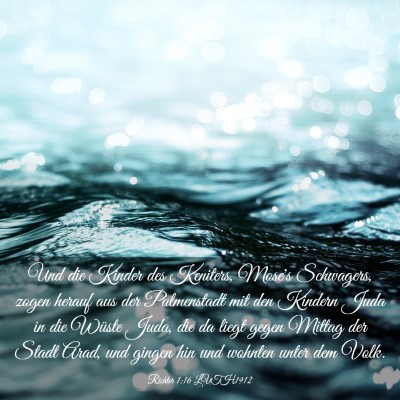 Picture 03 - Richter 1:16 LUTH1912 - Und die Kinder des Keniters, Mose's Schwagers, - Bible Verse Picture