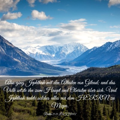 Picture 03 - Richter 11:11 LUTH1912 - Also ging Jephthah mit den Ältesten von Gilead; - Bible Verse Picture