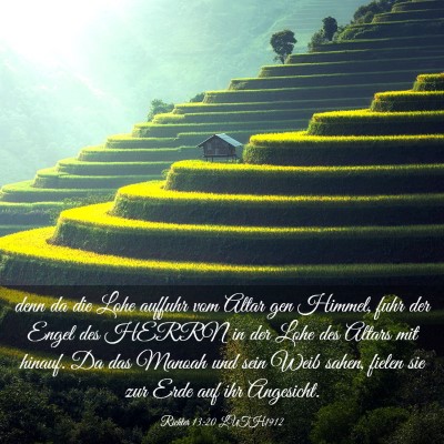 Picture 03 - Richter 13:20 LUTH1912 - denn da die Lohe auffuhr vom Altar gen Himmel, - Bible Verse Picture