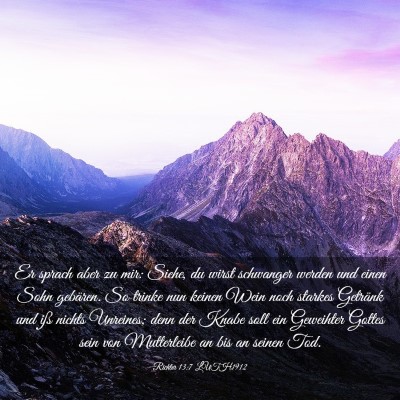 Picture 03 - Richter 13:7 LUTH1912 - Er sprach aber zu mir: Siehe, du wirst schwanger - Bible Verse Picture