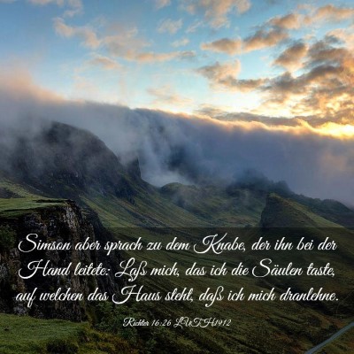 Picture 03 - Richter 16:26 LUTH1912 - Simson aber sprach zu dem Knabe, der ihn bei der - Bible Verse Picture