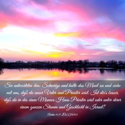 Picture 03 - Richter 18:19 LUTH1912 - Sie antworteten ihm: Schweige und halte das Maul - Bible Verse Picture