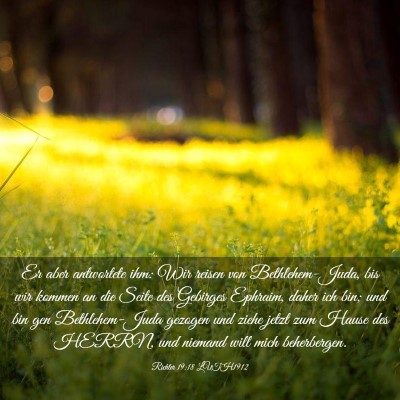 Picture 03 - Richter 19:18 LUTH1912 - Er aber antwortete ihm: Wir reisen von - Bible Verse Picture
