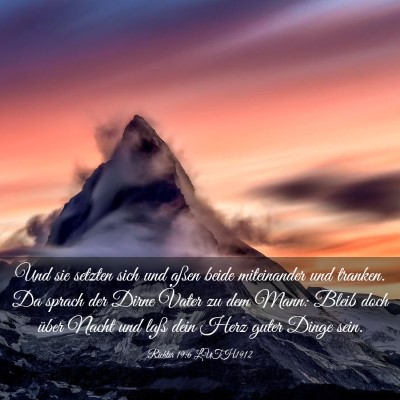 Picture 03 - Richter 19:6 LUTH1912 - Und sie setzten sich und aßen beide miteinander - Bible Verse Picture